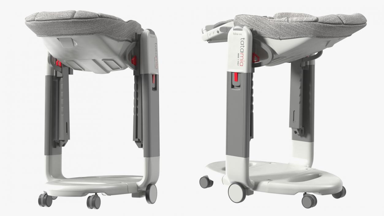 High Chair Peg Perego Horizontal Grey Rigged 3D model