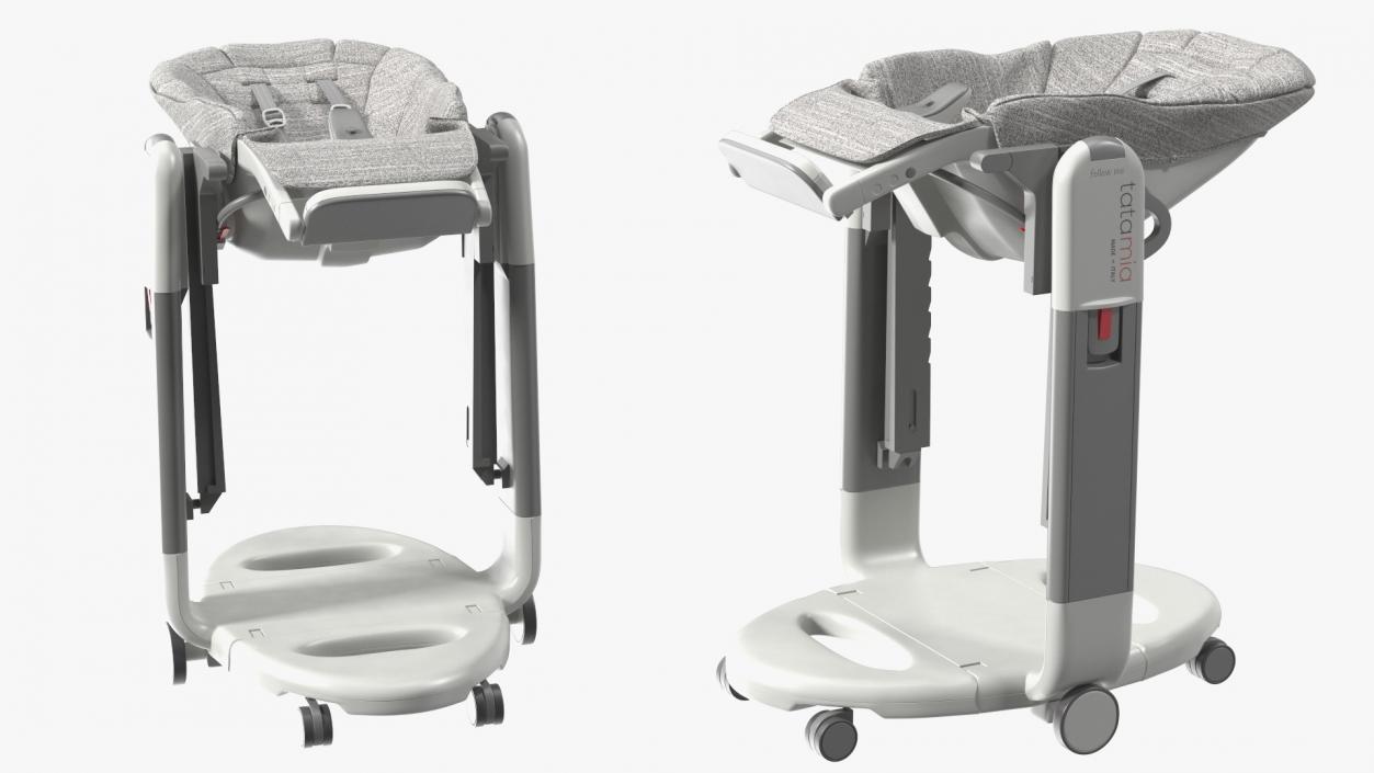 High Chair Peg Perego Horizontal Grey Rigged 3D model