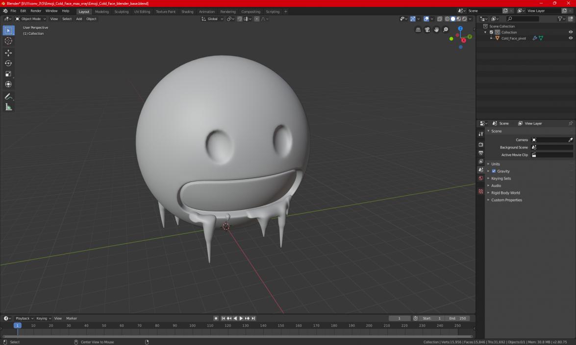 3D model Emoji Cold Face