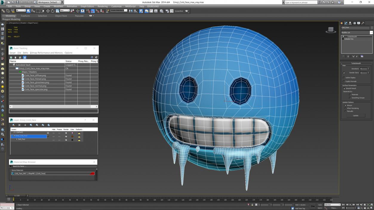 3D model Emoji Cold Face