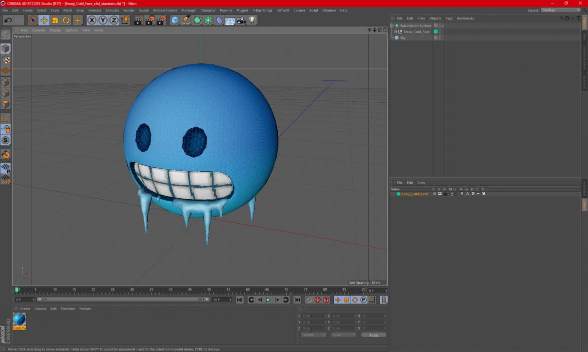 3D model Emoji Cold Face