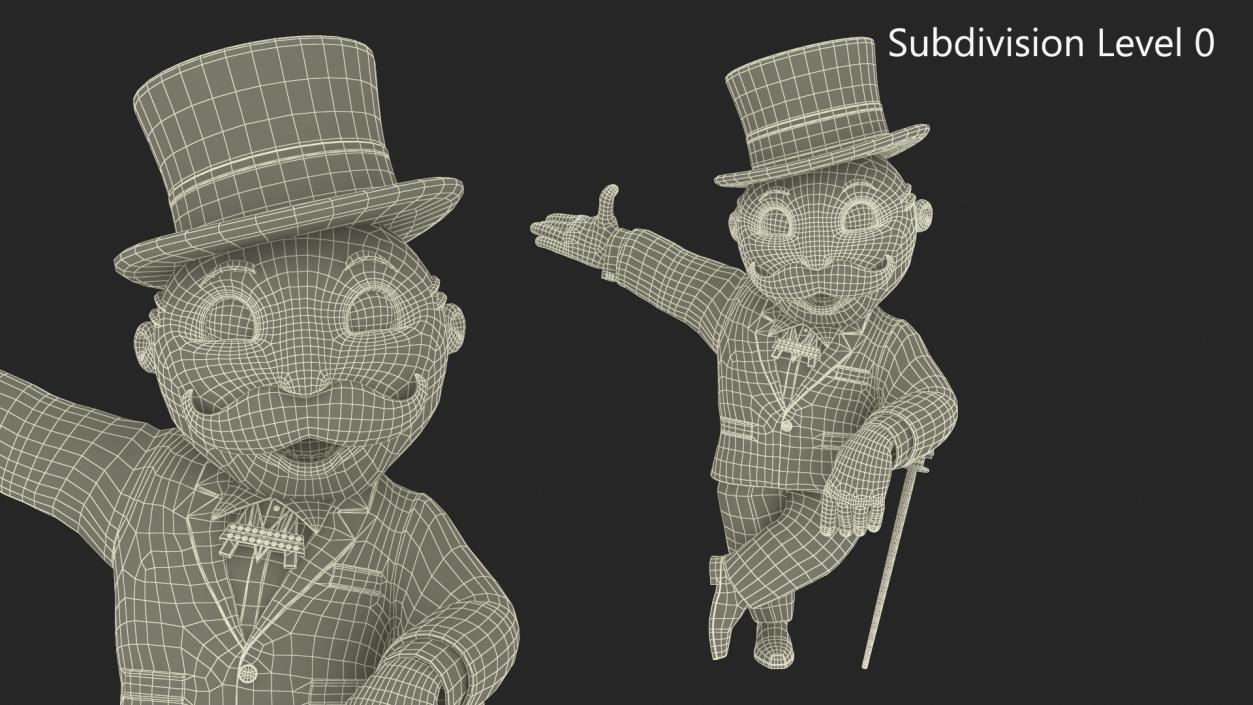 Mr Monopoly Character Welcome Pose for 3D Print 3D