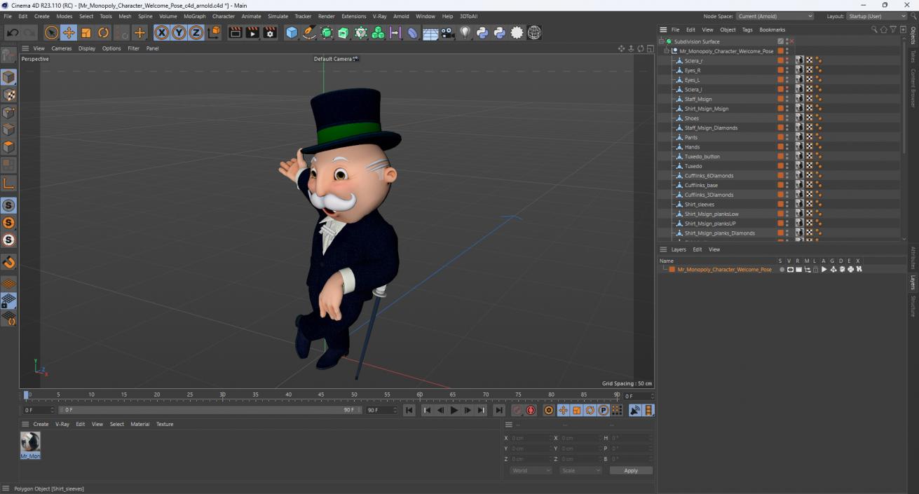 Mr Monopoly Character Welcome Pose for 3D Print 3D