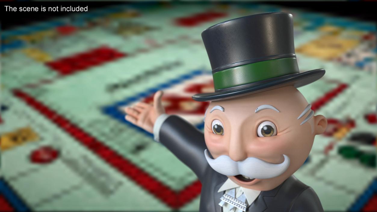 Mr Monopoly Character Welcome Pose for 3D Print 3D