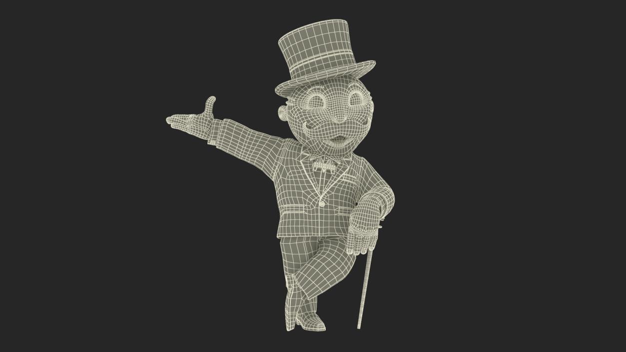 Mr Monopoly Character Welcome Pose for 3D Print 3D