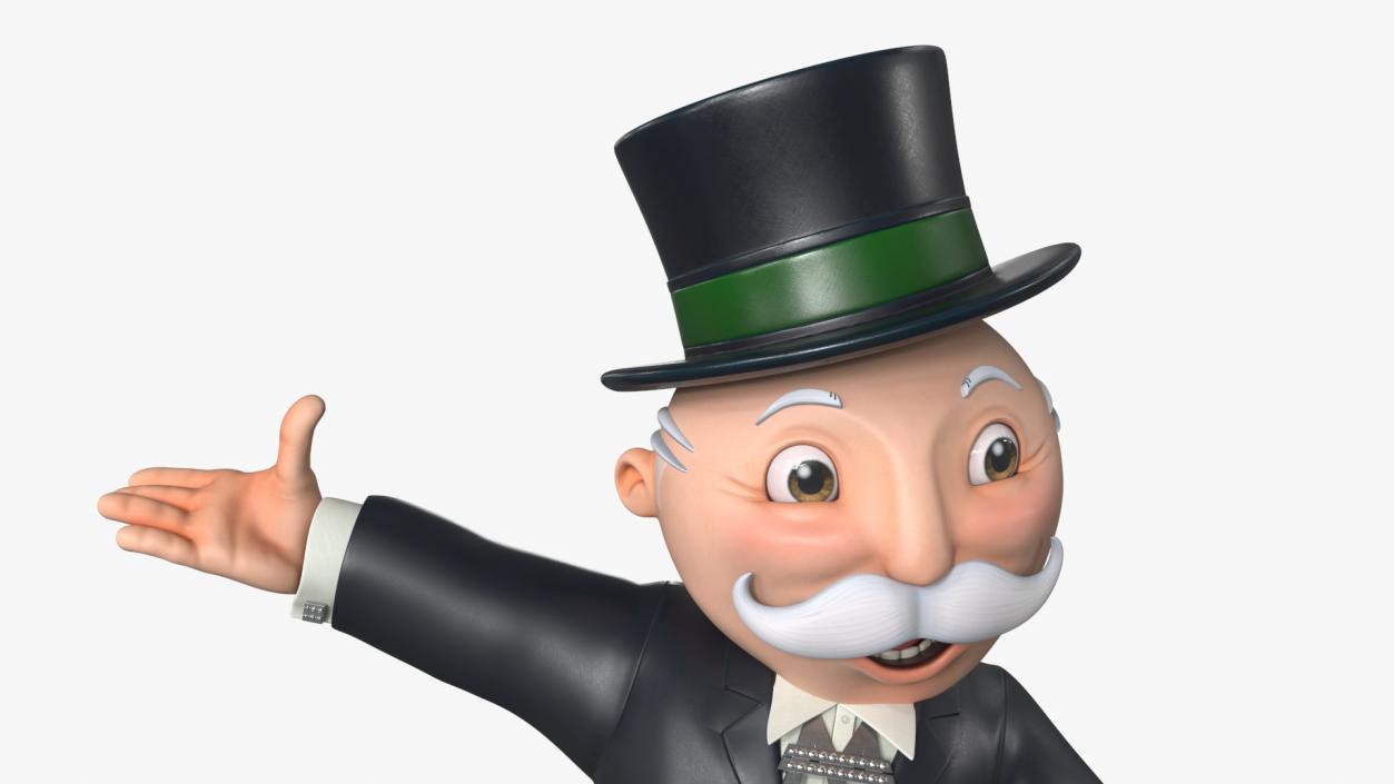 Mr Monopoly Character Welcome Pose for 3D Print 3D