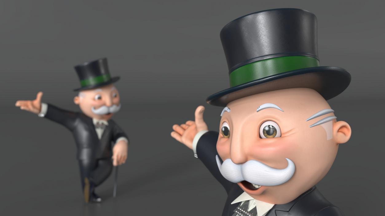 Mr Monopoly Character Welcome Pose for 3D Print 3D