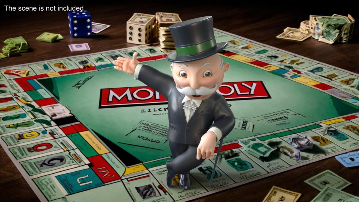 Mr Monopoly Character Welcome Pose for 3D Print 3D