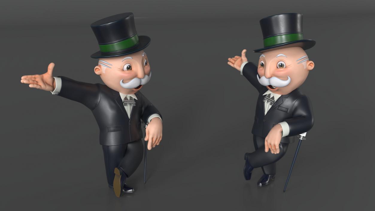 Mr Monopoly Character Welcome Pose for 3D Print 3D