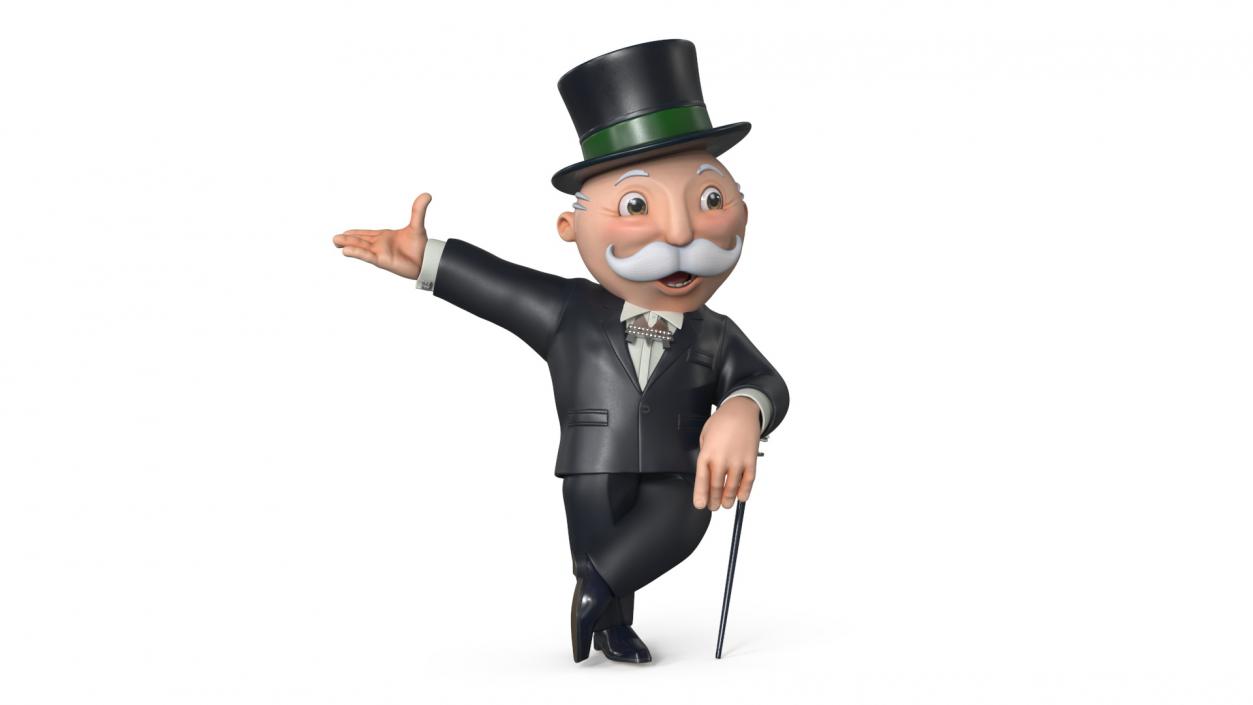 Mr Monopoly Character Welcome Pose for 3D Print 3D