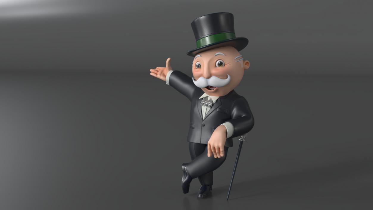 Mr Monopoly Character Welcome Pose for 3D Print 3D