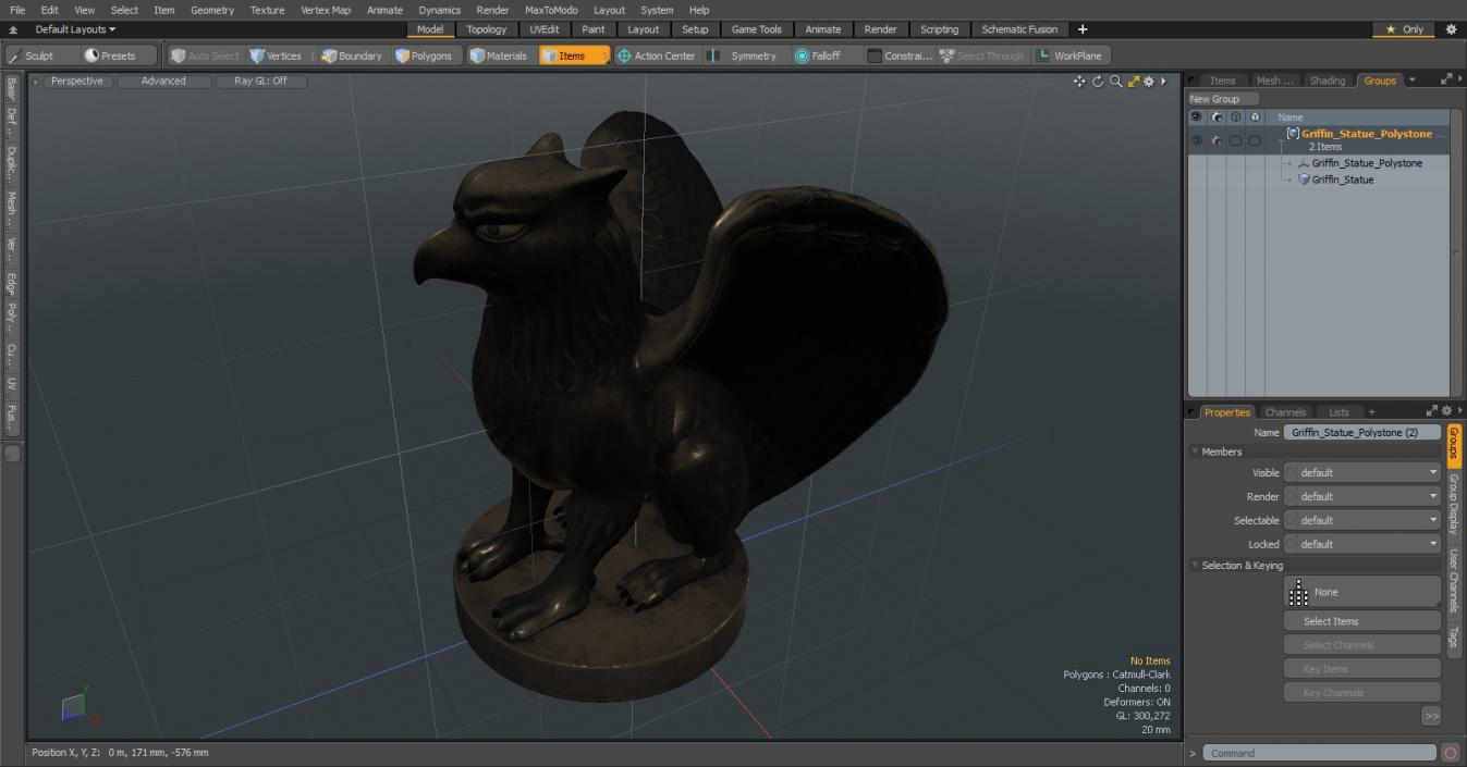 Griffin Statue Polystone 3D model