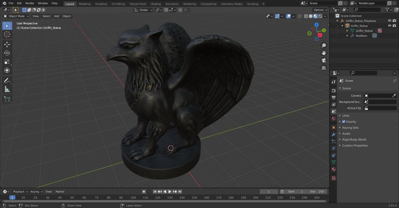 Griffin Statue Polystone 3D model