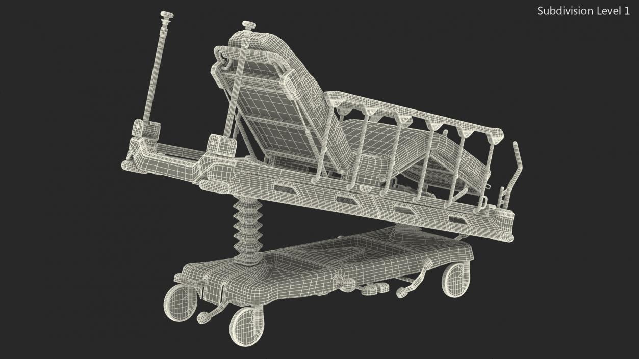 Emergency Stretcher Trolley 3D