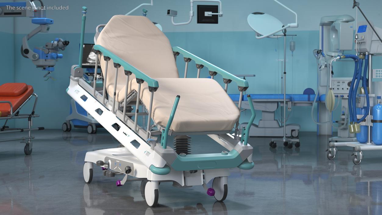 Emergency Stretcher Trolley 3D