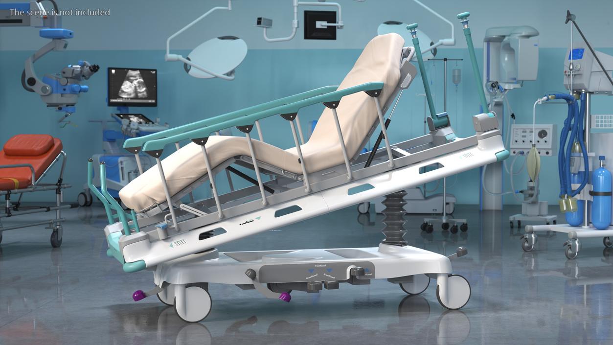 Emergency Stretcher Trolley 3D