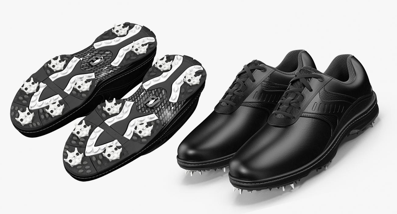 3D Footjoy Mens Black Golf Spikes Shoes