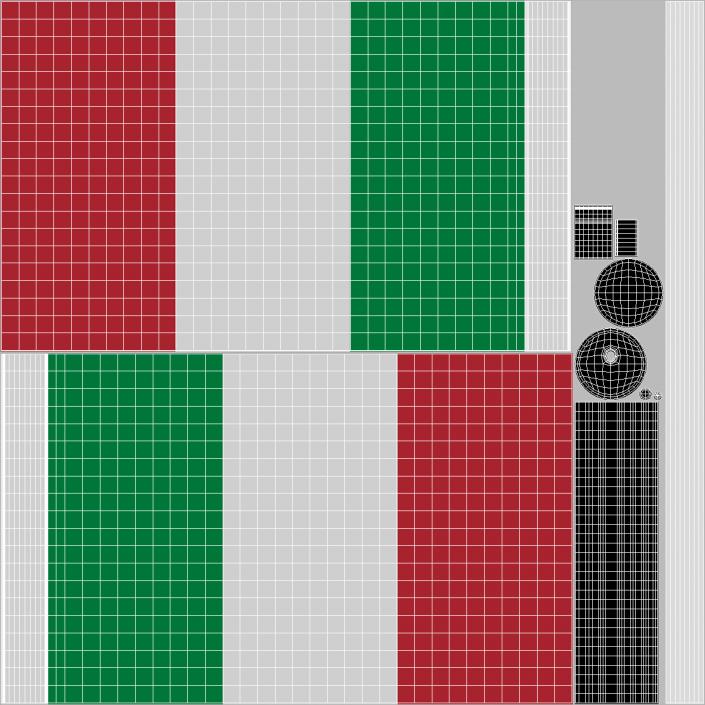 3D model Wall Flag Italy