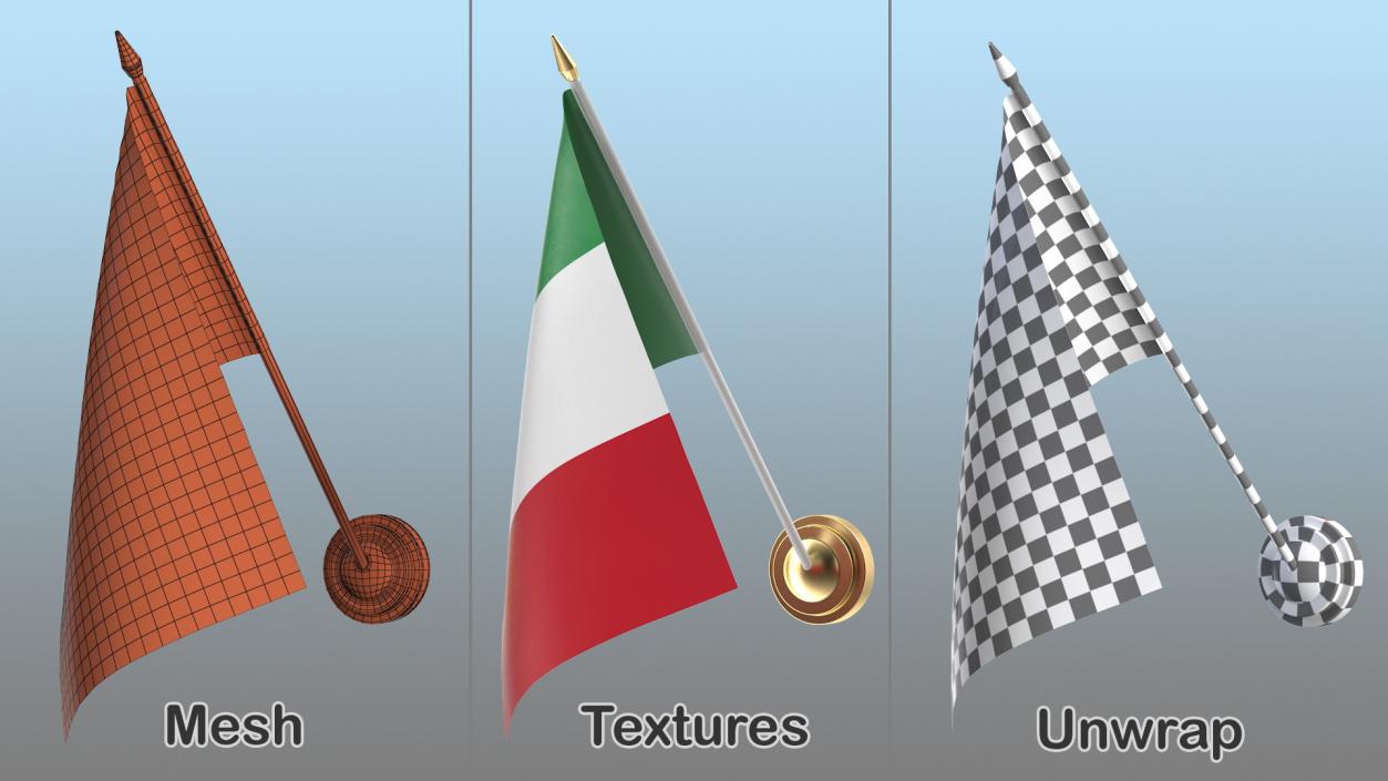 3D model Wall Flag Italy