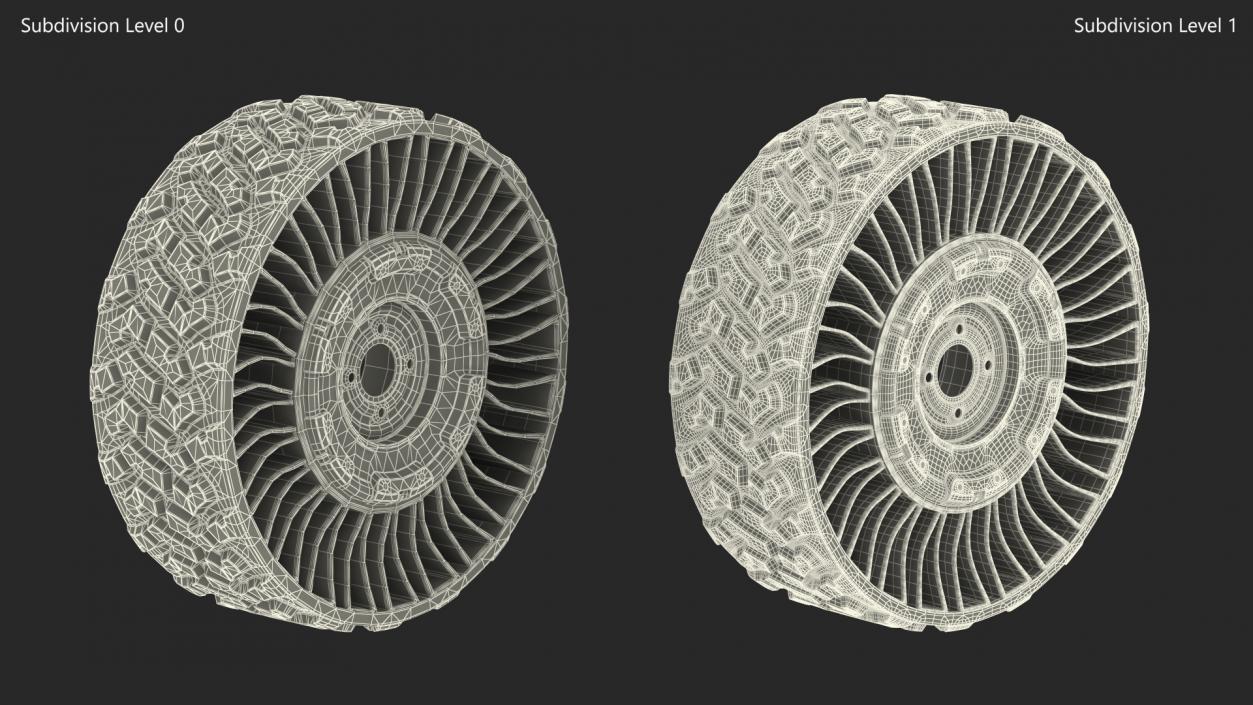 Michelin X Tweel UTV Airless Tire Dirty 3D model