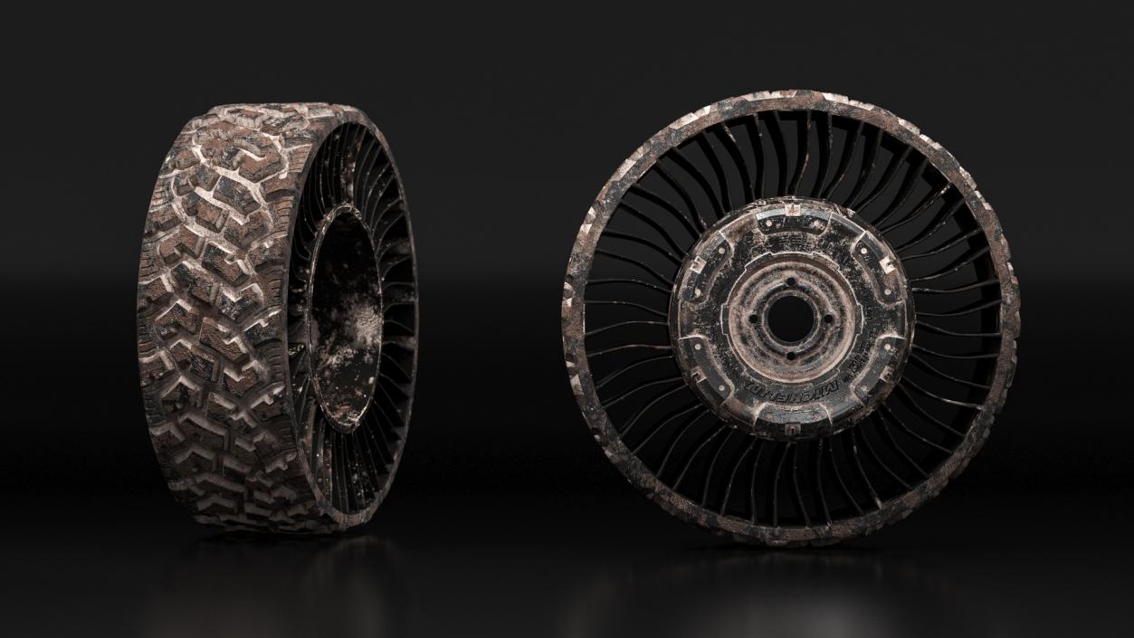 Michelin X Tweel UTV Airless Tire Dirty 3D model