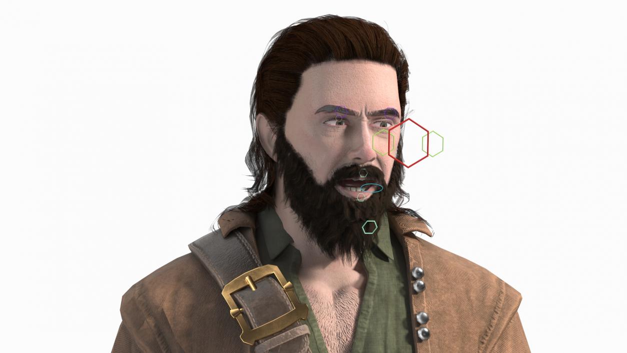 Rogue Pirate Man Rigged for Maya 3D