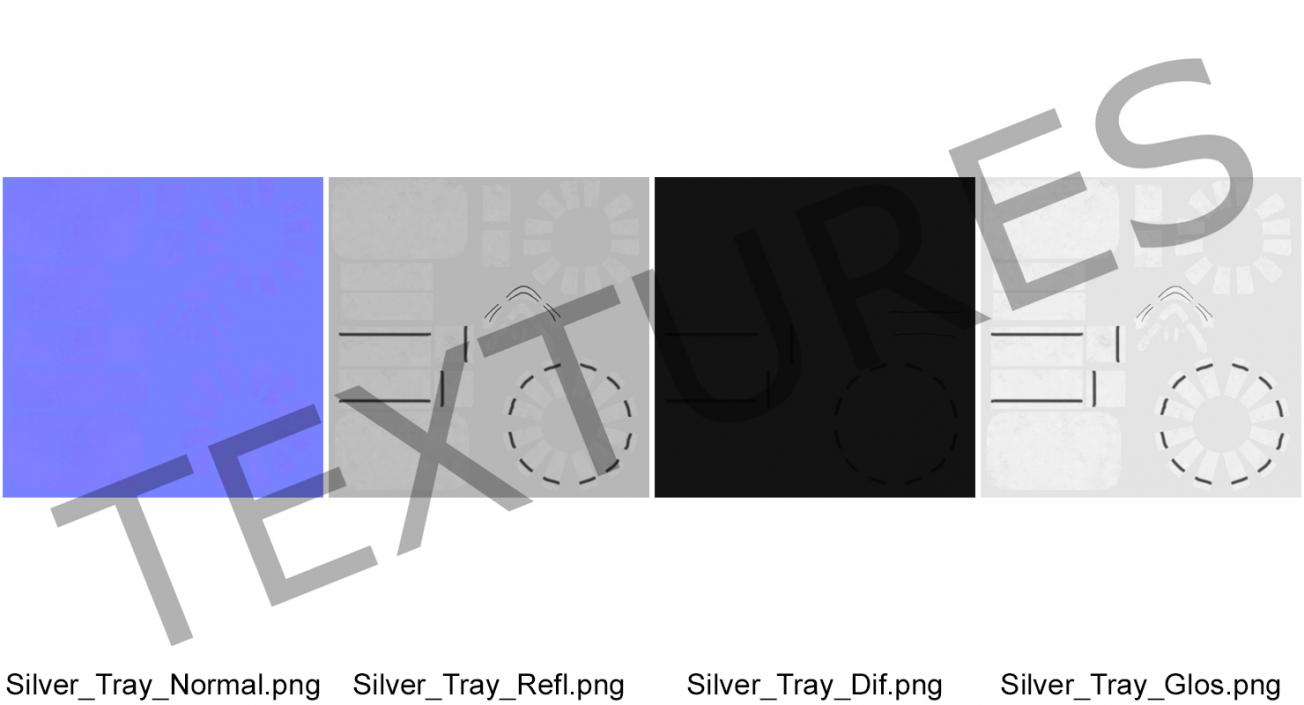 3D Silver Tray with Apples model