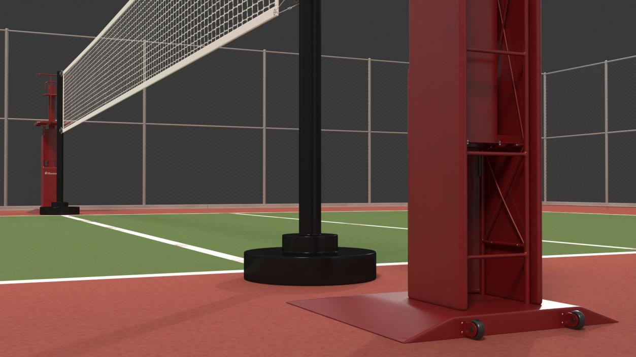 Volleyball Court and Referee Towers by SENOH 3D model