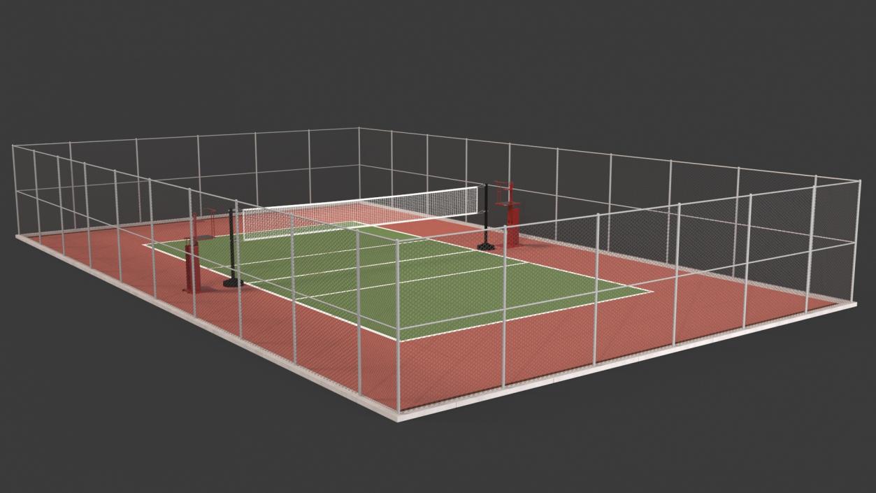 Volleyball Court and Referee Towers by SENOH 3D model