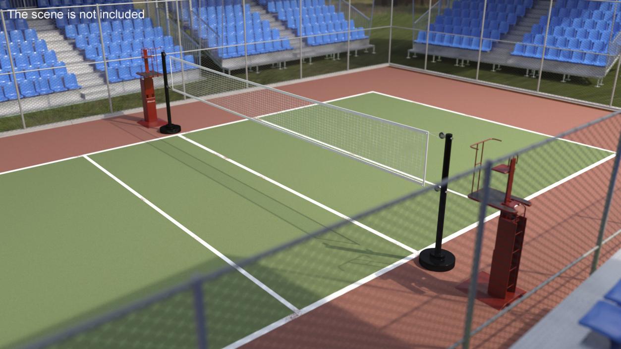 Volleyball Court and Referee Towers by SENOH 3D model