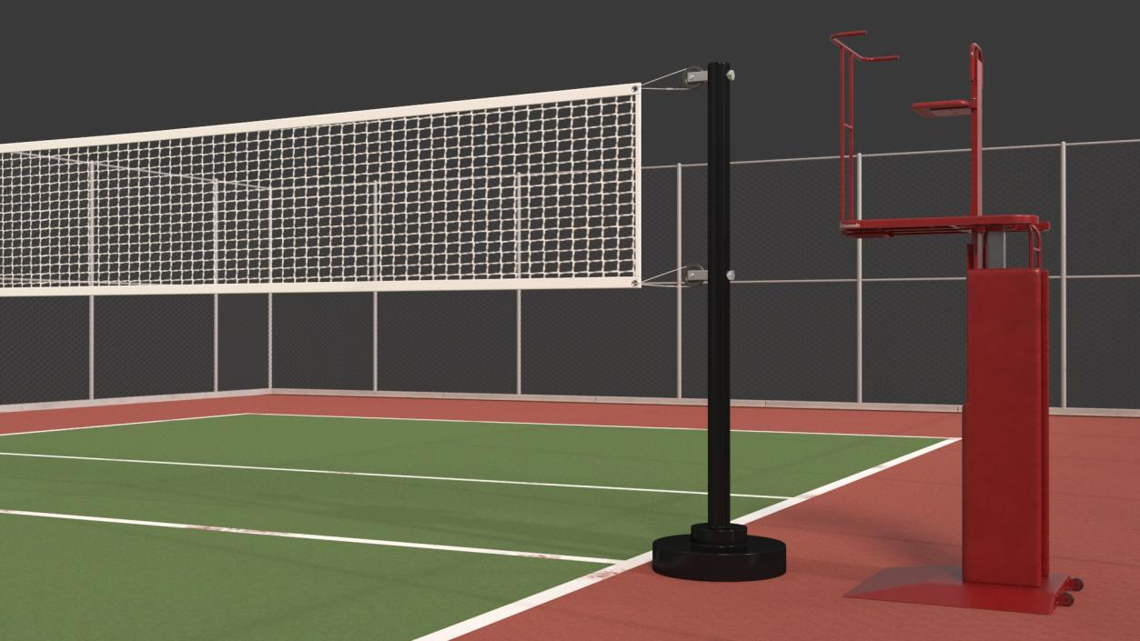 Volleyball Court and Referee Towers by SENOH 3D model