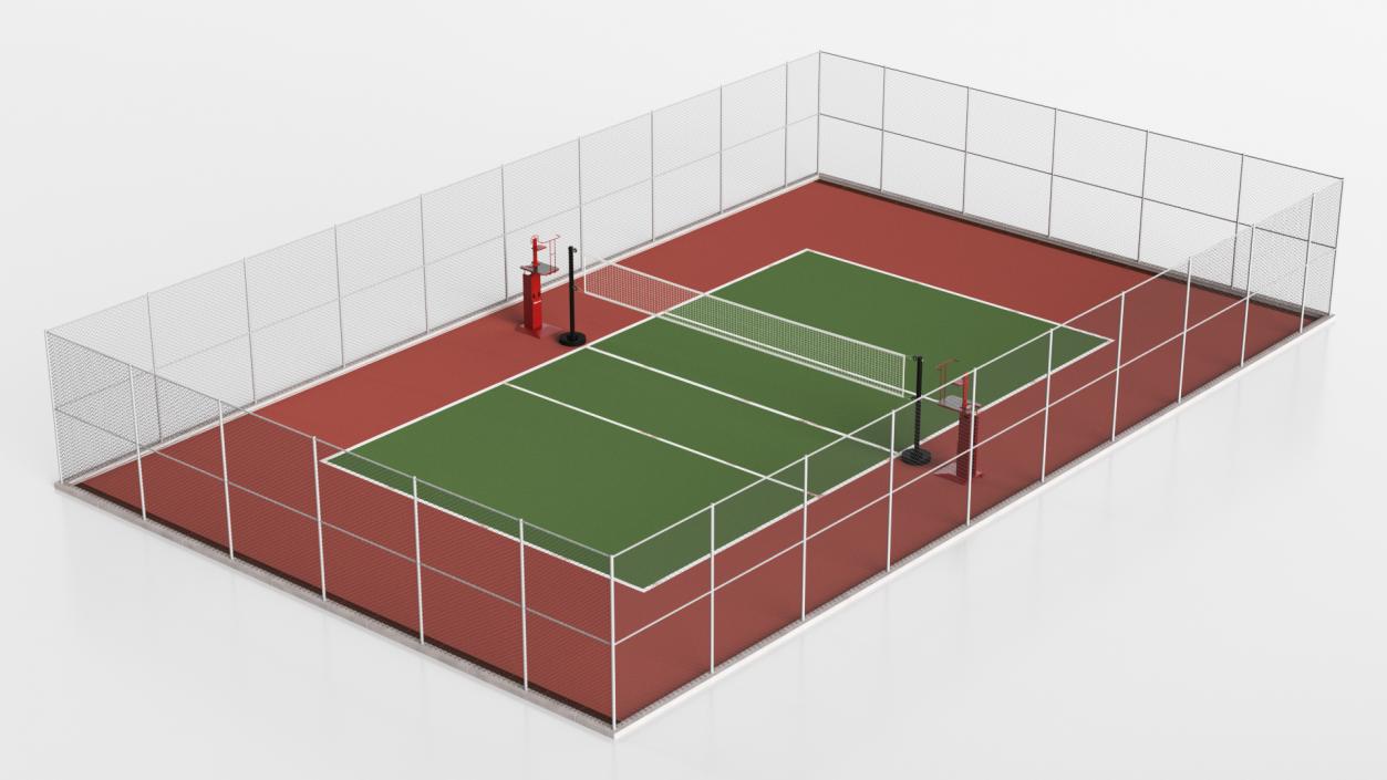 Volleyball Court and Referee Towers by SENOH 3D model