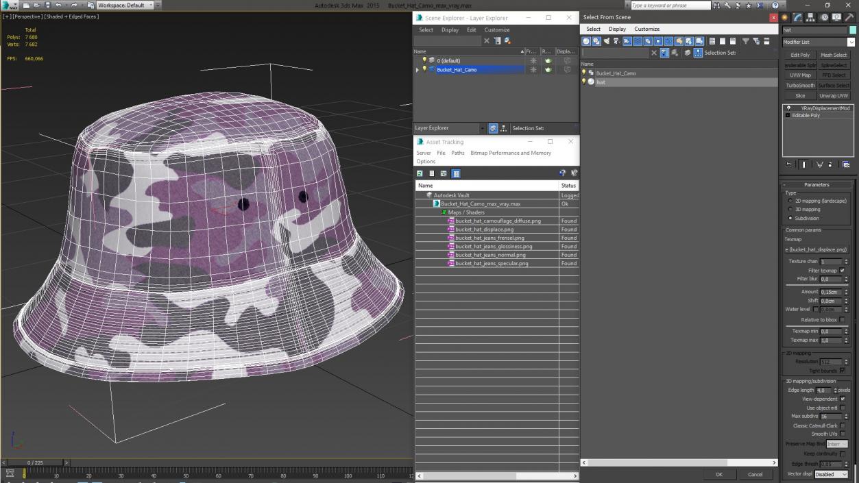 3D model Bucket Hat Camo