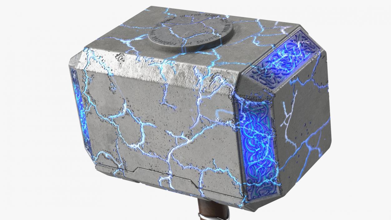 Thor Hammer Mjolnir with Glowing Cracks 3D model