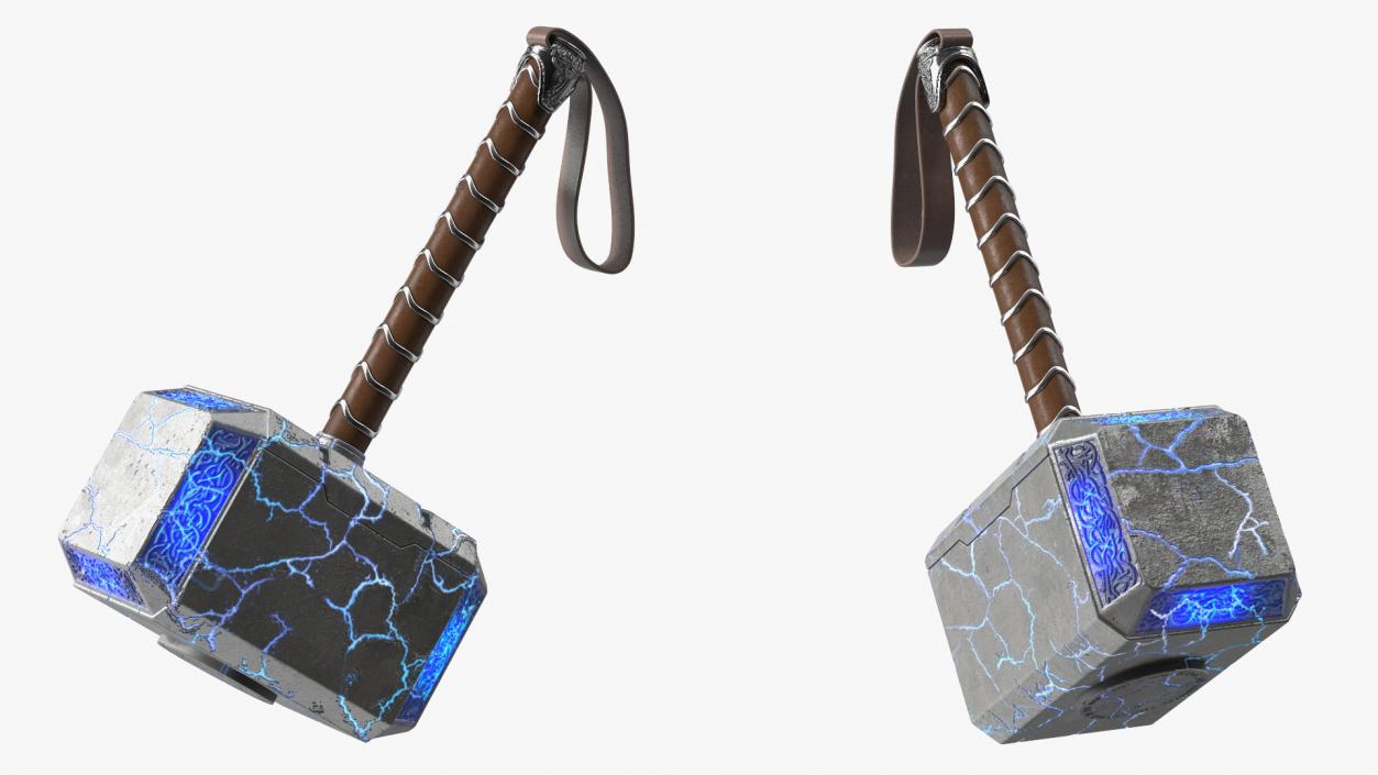 Thor Hammer Mjolnir with Glowing Cracks 3D model