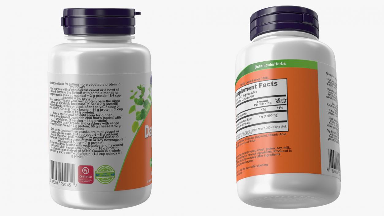 3D model NOW Dandelion Root 500 mg