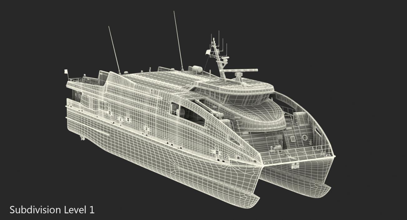 3D Ferry Catamaran Generic Rigged(1) model