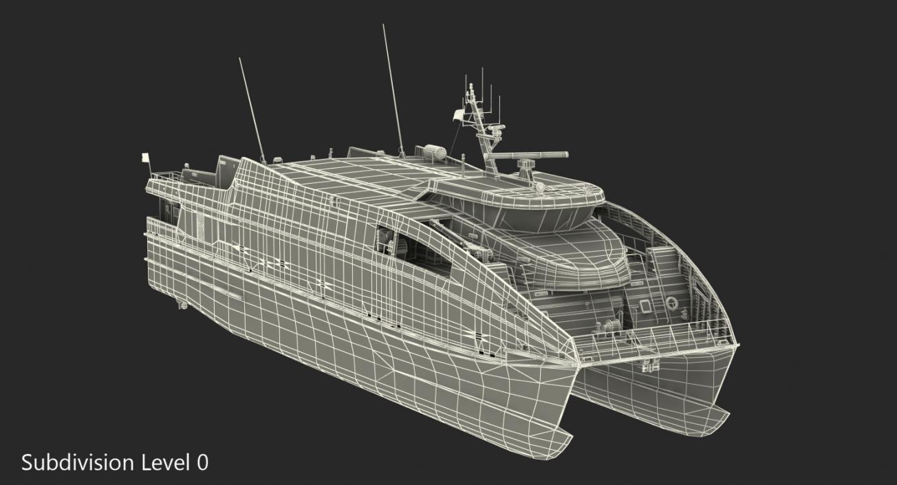 3D Ferry Catamaran Generic Rigged(1) model