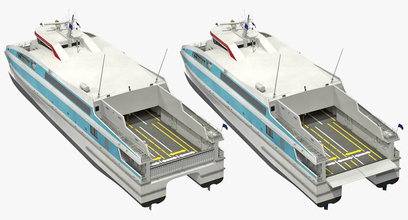 3D Ferry Catamaran Generic Rigged(1) model