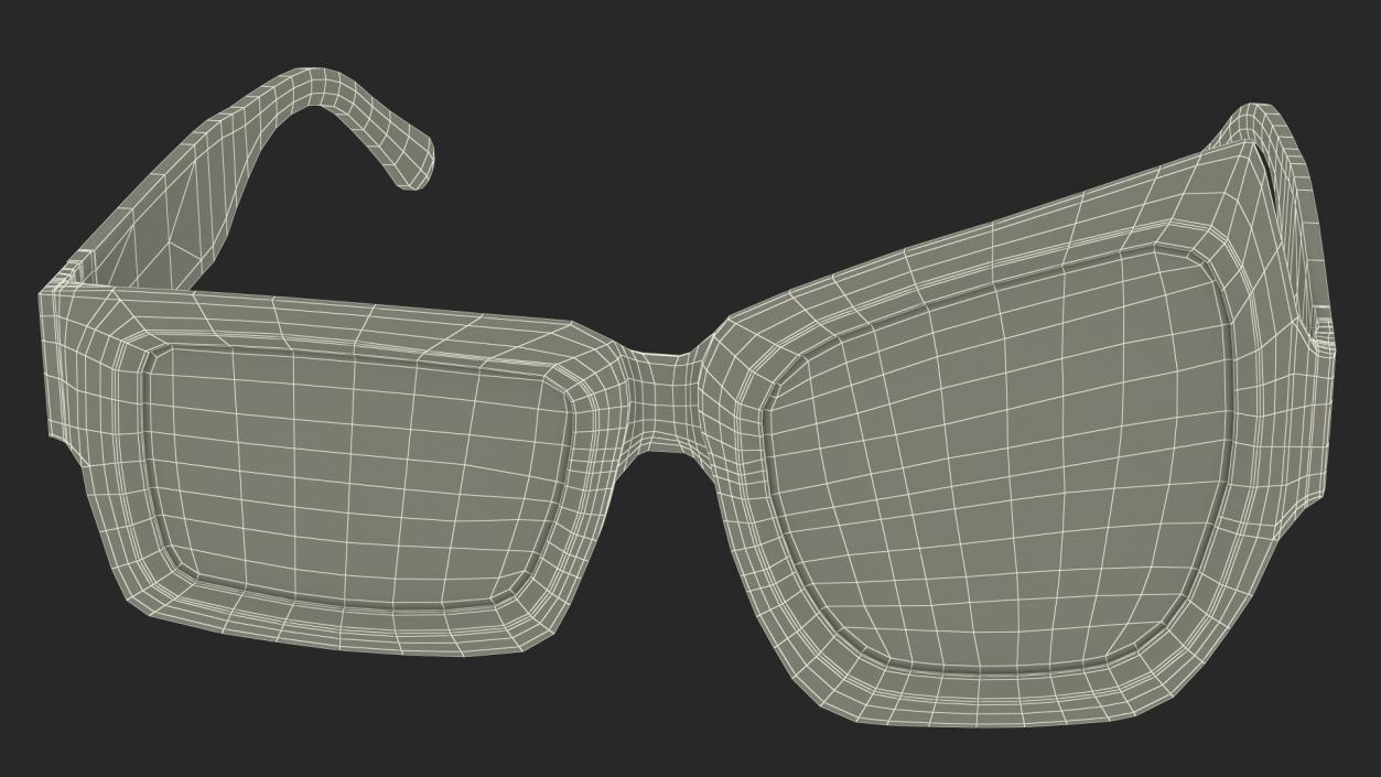 Tortoise Asymmetrical Sunglasses 3D