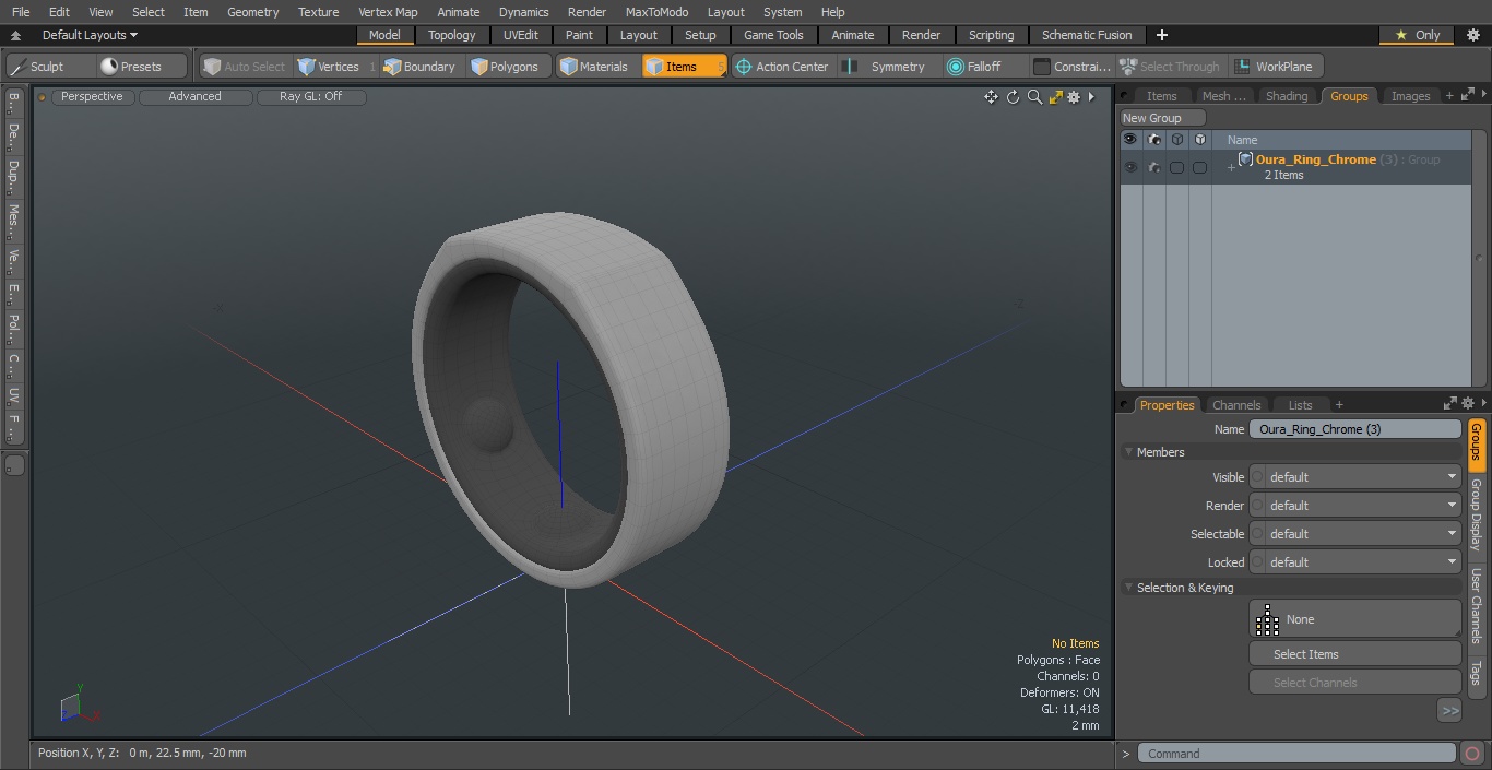 3D Oura Ring Chrome