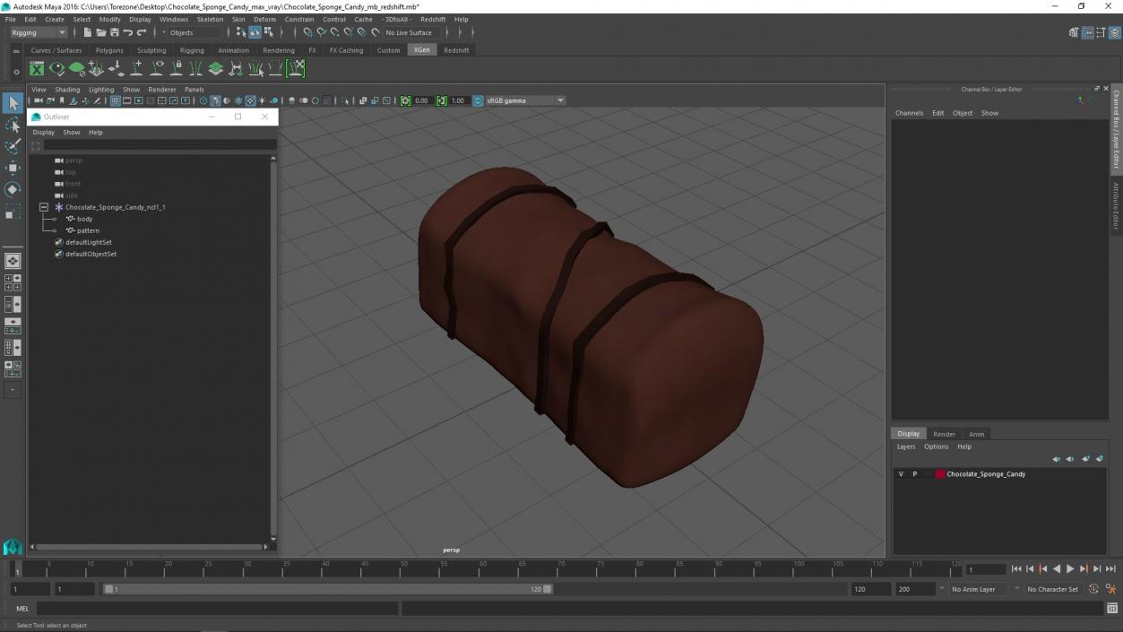 Chocolate Sponge Candy 3D