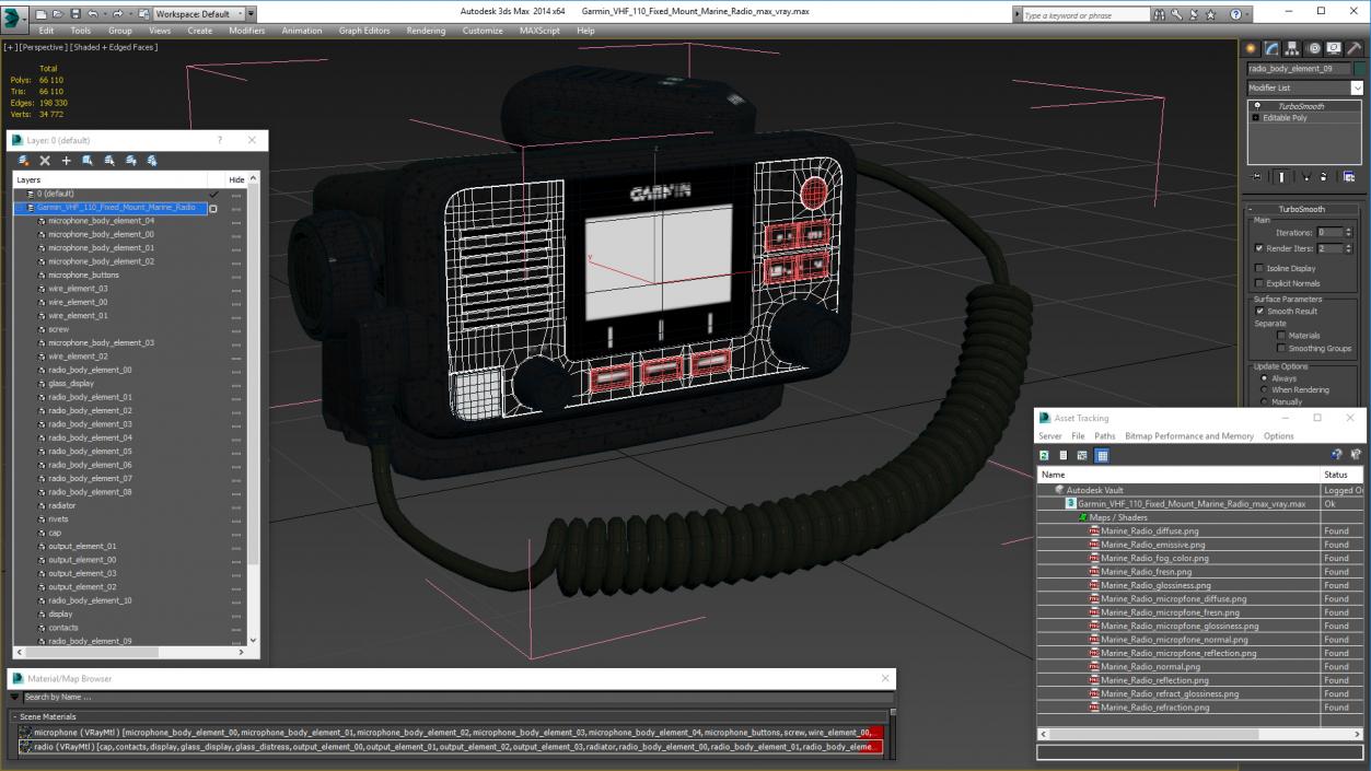 Garmin VHF 110 Fixed Mount Marine Radio 3D model