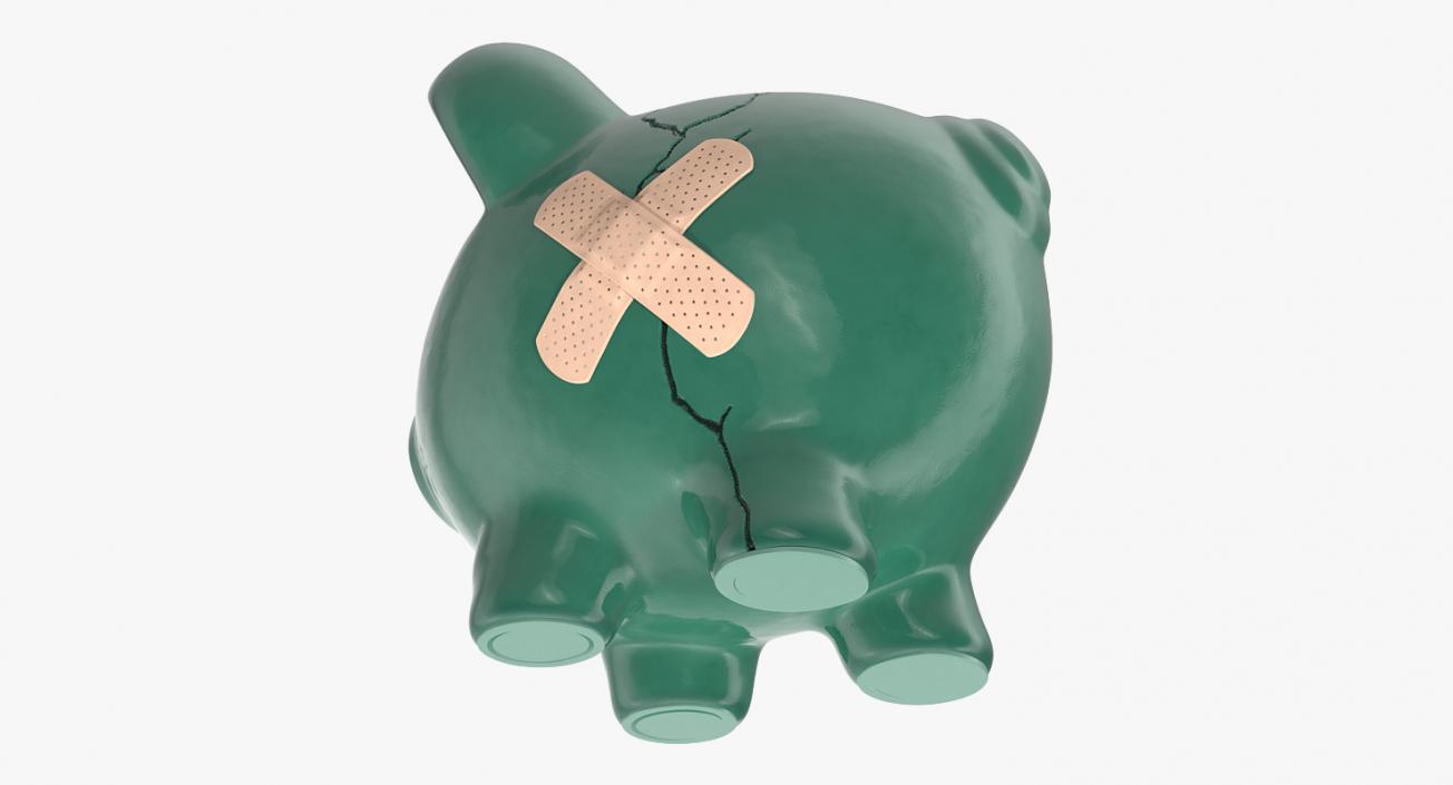 3D Ceramic Cracked Piggy Bank