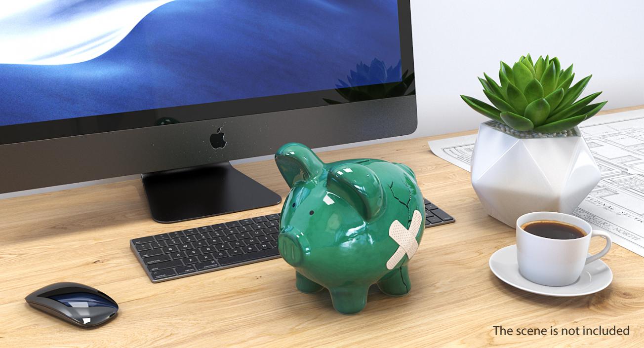 3D Ceramic Cracked Piggy Bank