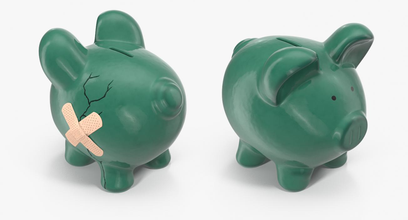 3D Ceramic Cracked Piggy Bank