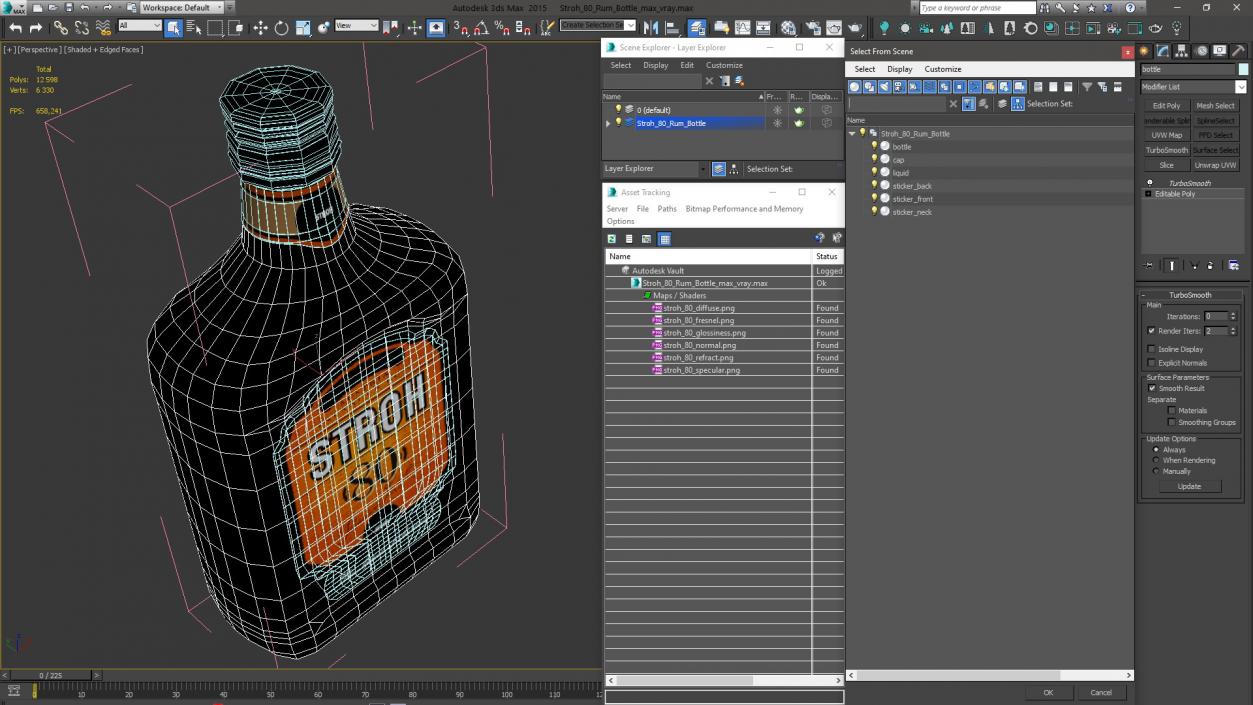 Stroh 80 Rum Bottle 3D model