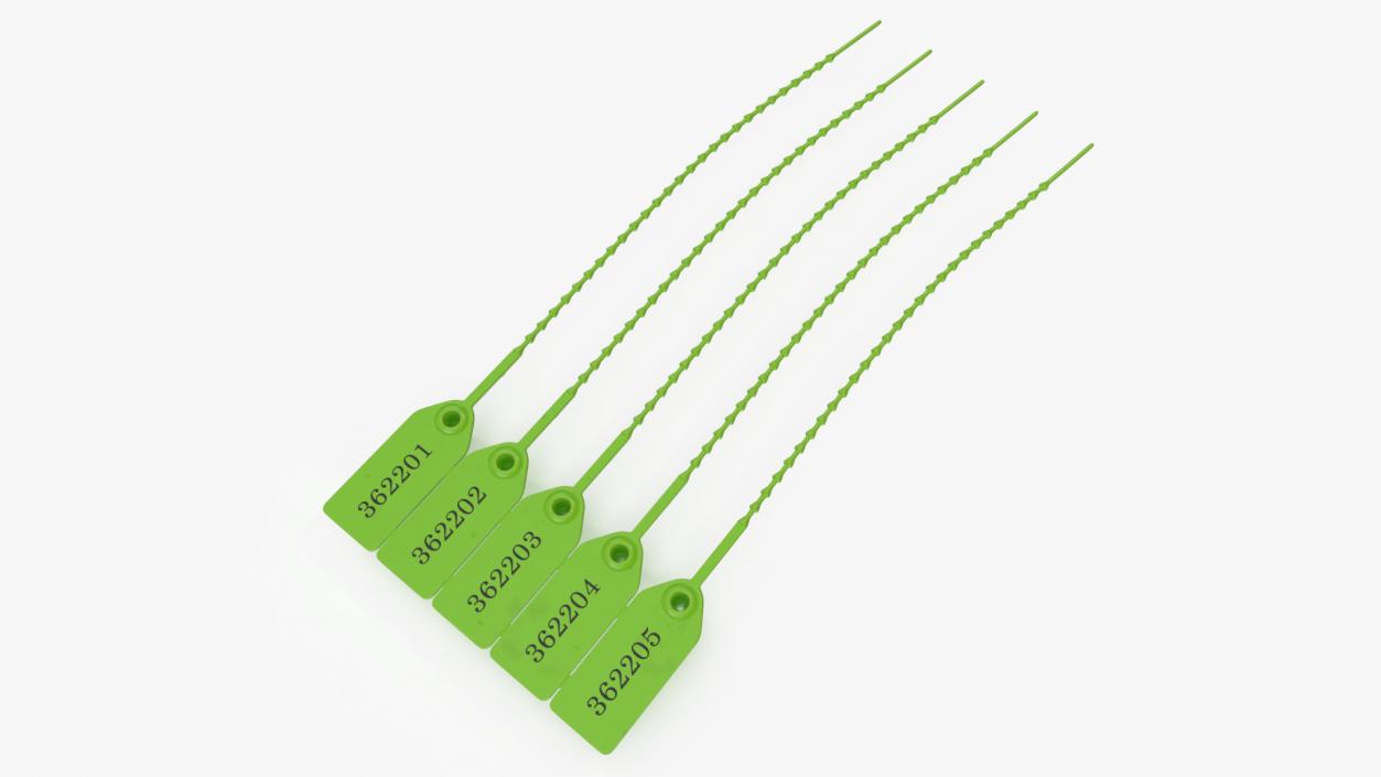 Plastic Numbered Pull Tie Security Tags 3D model