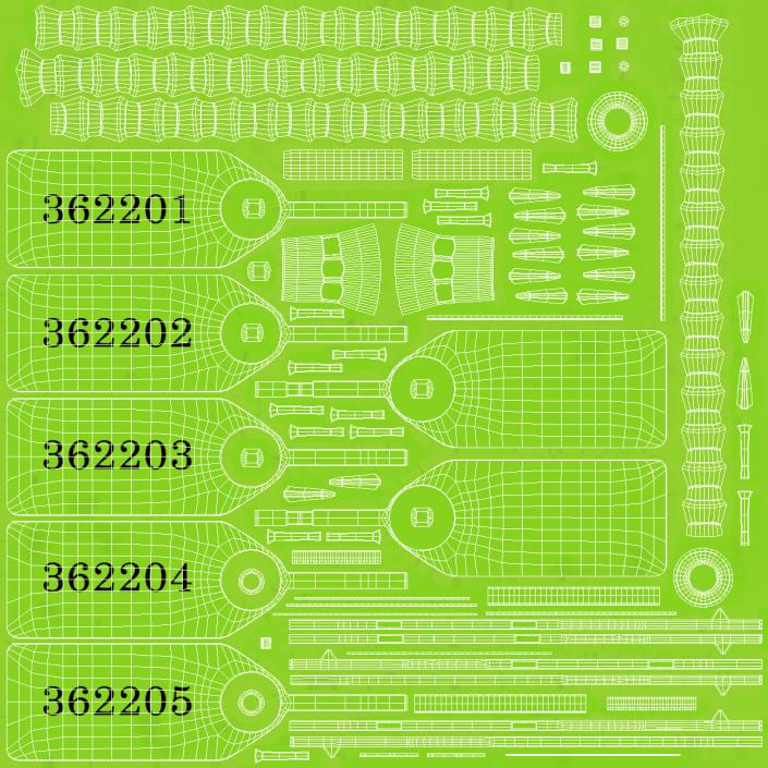 Plastic Numbered Pull Tie Security Tags 3D model