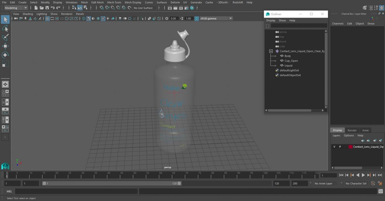 3D model Contact Lens Liquid Open Clear Eyes